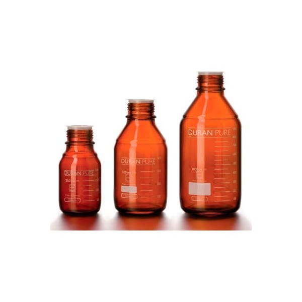 Cp Lab Safety. Duran PURE Bottle Only, Amber Borosilicate Glass, GL45, 250ML, Case of 10 818063604 - main